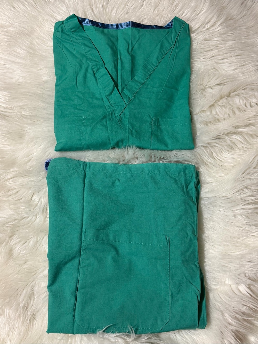 Men's Teal Green Scrub Set - Classic V-Neck Top & Pants